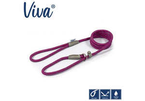 Ancol - Viva - Slip Nylon Rope Lead - Black - 1.2m X 10mm