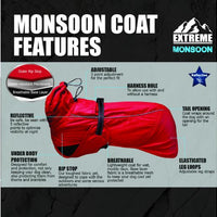 Ancol - Extreme Monsoon Dog Coat - Black - small/medium - 35cm