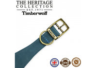 Ancol - Timberwolf Leather Hound Collar - Blue - Whippet (30-34cm)