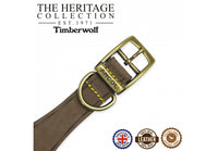 Ancol - Timberwolf Leather Hound Collar - Sable - Whippet (30-34cm)