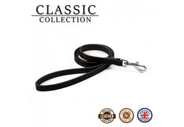 Ancol - Classic Leather Lead - Black - 1m x 1.9m
