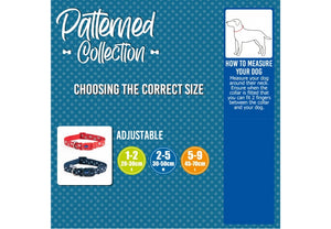 Ancol - Fashion Reflective Adjustable Collar - Blue Paw - Size 2-5 (30-50CM)