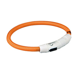 Trixie - Flash Light Ring Cat Collar With USB - Orange - 35cm