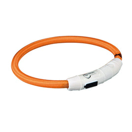 Trixie - Flash Light Ring Cat Collar With USB - Orange - 35cm