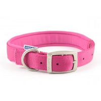 Ancol - Viva Padded Nylon Buckle Collar - Raspberry Pink - Size 5 (50Cm/20")