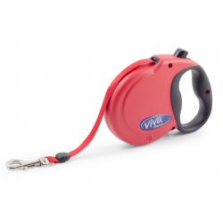 Ancol - Viva Retractable 5m Lead - Red - Medium