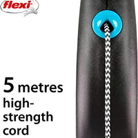 Flexi - Black Design Cord 5m Lead - Small - Black/Blue