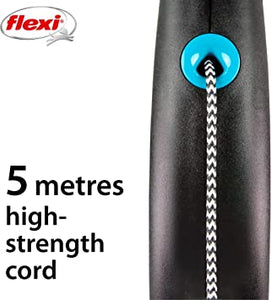 Flexi - Black Design Cord 5m Lead - Small - Black/Blue