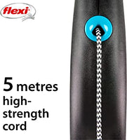 Flexi - Black Design Cord 5m Lead - Small - Black/Green