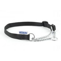 Ancol - Nylon Check Chain Collar - Black - Size 2-4 (18")
