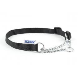 Ancol - Nylon Check Chain Collar - Black - Size 2-4 (18