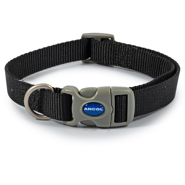 Ancol - Nylon Adjustable Collar - Black - Size 2-5 (25-50cm)