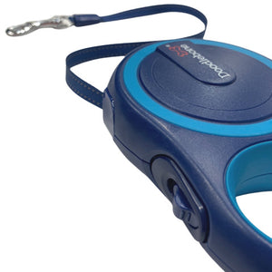 Doodlebone - Rambler Retractable Lead - Blue (<25kg) - 5Metre