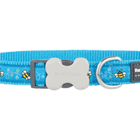 Red Dingo - Turquoise Bumble Bee Dog Collar - Medium