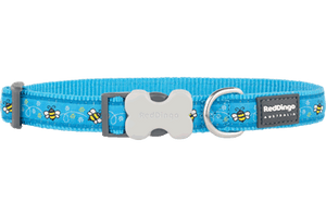 Red Dingo - Turquoise Bumble Bee Dog Collar - Medium