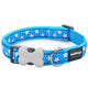 Red Dingo - Turquoise & White Star Dog Collar - X Small
