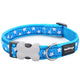 Red Dingo - Turquoise & White Star Dog Collar - Medium