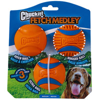 Chuckit! - Fetch Medley Gen 3 Rubber Dog Balls - Medium (inc. Ultra, Fetch & Rugged Balls)