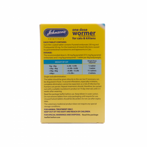 Johnson's - One Dose Wormer For Cats & Kittens - 2 Tablets