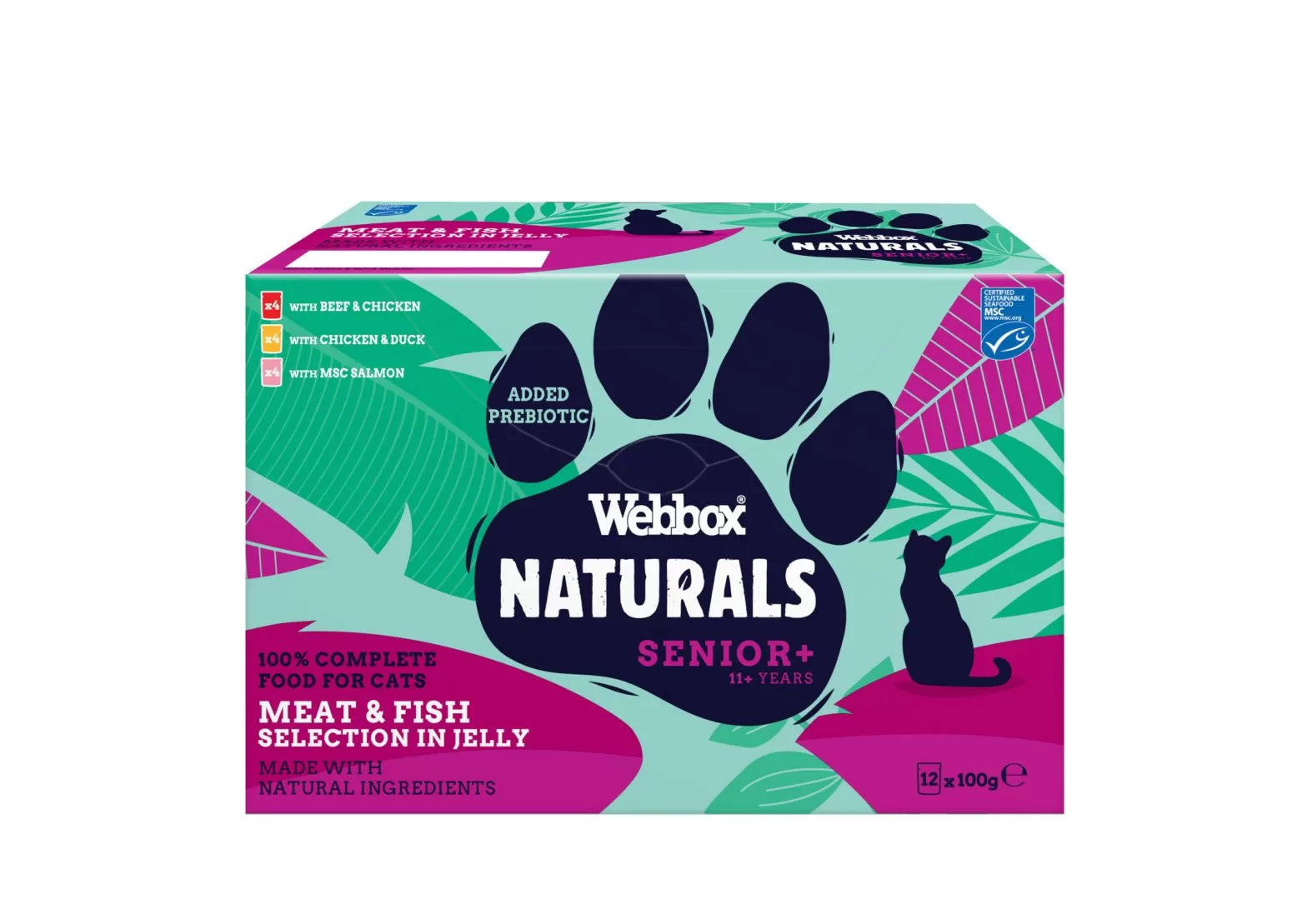 Webbox Natural Cat Food Pouches For 11+Senior Cats 100g pouch