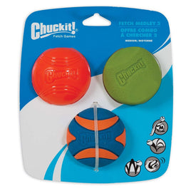 Chuckit! - Fetch Medley Gen 2 Tennis Ball - Medium (Strato, Erratic, Ultra Squeaker Balls)