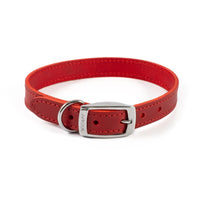 Ancol - Leather Collar - Red - (20")