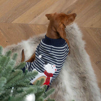 Stripey Polar Bear Xmas Jumper - Medium