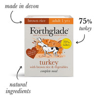 Forthglade - Complete Adult Meal - Turkey W/brown Rice & Veg - 395g Pouch