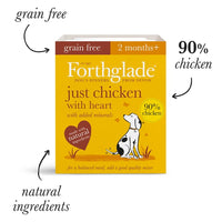 Forthglade - Just Natural Menu (Grain Free) - Chicken With Heart - 395g Pouch
