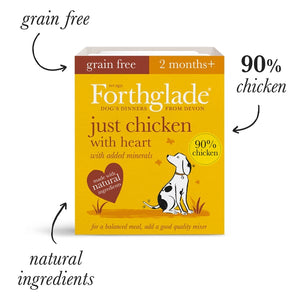 Forthglade - Just Natural Menu (Grain Free) - Chicken With Heart - 395g Pouch