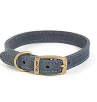 Ancol - Timberwolf Leather Collar - Blue -  20-26cm (Size 1)