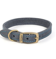 Ancol - Timberwolf Leather Collar - Blue -  20-26cm (Size 1)
