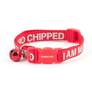 Ancol - I am Microchipped Cat Collar - Red