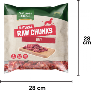 Natures Menu - Frozen Beef Chunks - 1kg