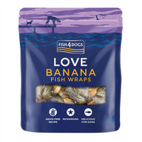 Fish4Dogs - LOVE BANANA FISH WRAP DOG TREAT - 100g
