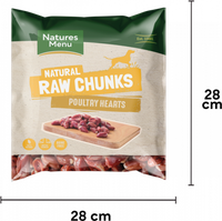 Natures Menu - Raw Chunks Of Poultry Hearts - 1Kg