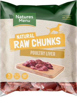 Natures Menu - Frozen Chunks Of Poultry Liver - 1Kg