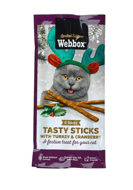Webbox - Festive Cat Sticks - Turkey And Cranberry - 6 Pack