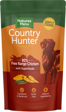 Natures Menu - Country Hunter Free Range Wet Dog Food - Chicken With Fruit & Veg - 6 Pack X 150g