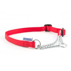 Ancol - Nylon Check Chain Collar - Red - Size 2-4 (18")
