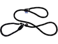 Hem & Boo - Mountain Rope Slip Lead - 3/8" x 60” (1.0 x 150cm) - Black/Grey