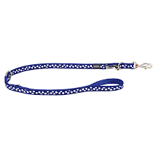 Red Dingo - Navy/White Spot Dog Lead - Medium