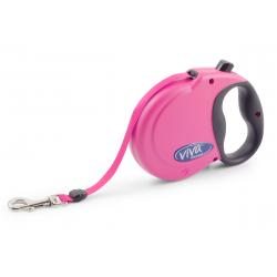Ancol - Viva Retractable 5m Lead - Pink - Medium