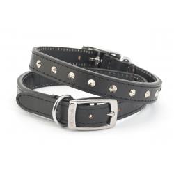 Ancol - Leather Colar Studded - Black - Size 3 (16")