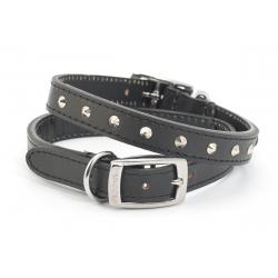 Ancol - Leather Colar Studded - Black - Size 3 (16