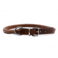 Ancol - Leather Round Collar - Chestnut - Size 4 (18")
