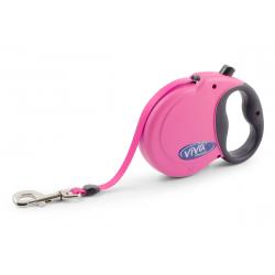 Ancol - Viva Retractable 5m Lead - Pink - Large