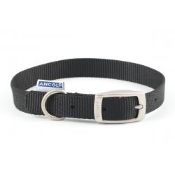 Ancol - Viva Poly weave Buckle Dog Collar - Black - 35-43cm (Size 4 -18")