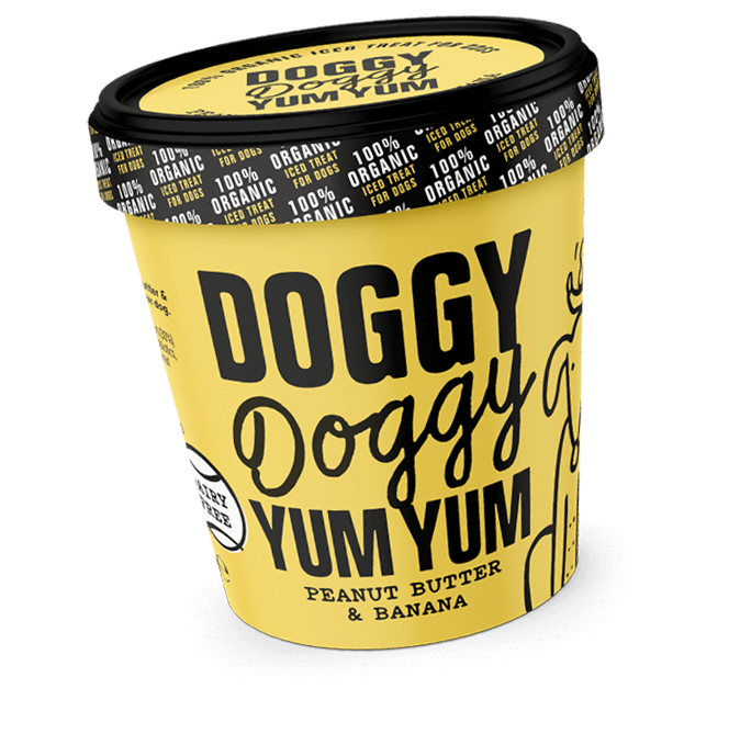 Doggy Doggy Yum Yum - Organic, Vegan Iced Treat for Dogs - Peanut Butter & Banana - 120ml -