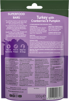 Nature Menu - Country Hunter - Turkey, Cranberries & Pumpkin SuperFood - Bars 100g